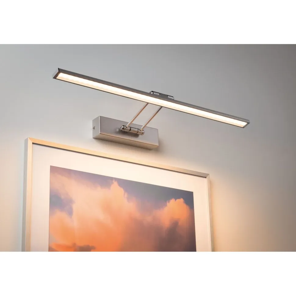 LED-tauluvalaisin Paulmann Galeria, 29cm, 2700K, 450lm, 5W, harjattu nikkeli/kromi
