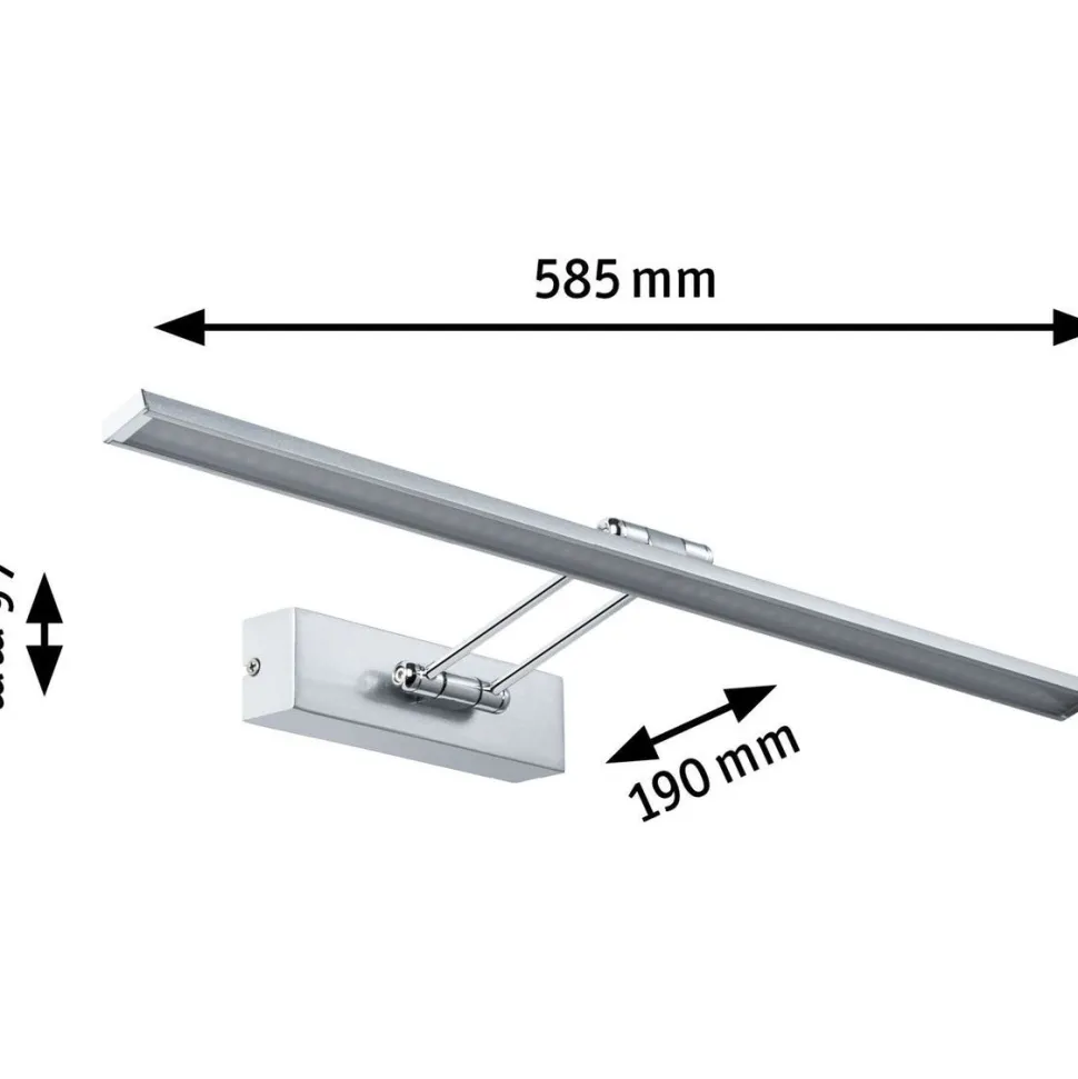 LED-tauluvalaisin Paulmann Galeria, 29cm, 2700K, 450lm, 5W, harjattu nikkeli/kromi