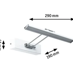 LED-tauluvalaisin Paulmann Galeria, 29cm, 2700K, 450lm, 5W, harjattu nikkeli/kromi