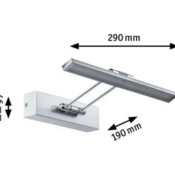 LED-tauluvalaisin Paulmann Galeria, 29cm, 2700K, 450lm, 5W, harjattu nikkeli/kromi