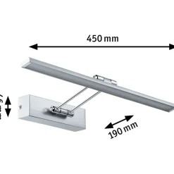 LED-tauluvalaisin Paulmann Galeria, 2700K, 580lm, 8W, harjattu nikkeli/kromi