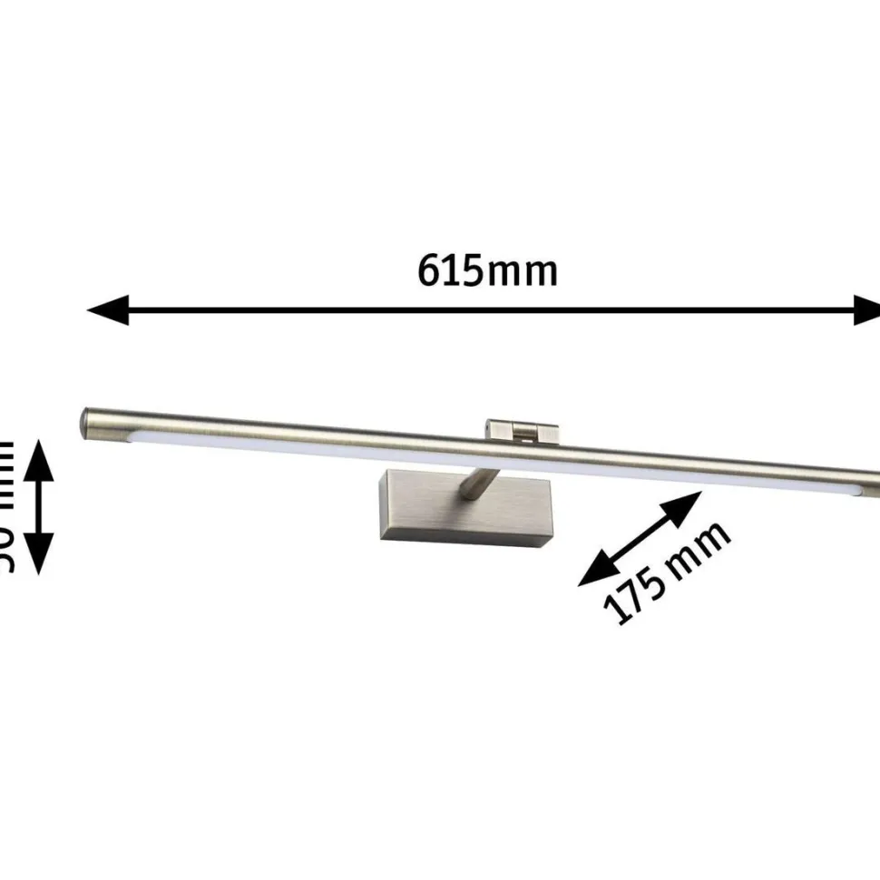 LED-tauluvalaisin Paulmann Mingo, 41.5cm, 3000K, 510lm, 9.5W, antiikkimessinki