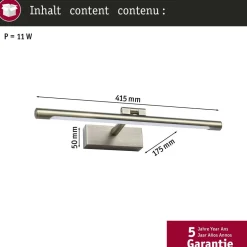 LED-tauluvalaisin Paulmann Mingo, 41.5cm, 3000K, 510lm, 9.5W, antiikkimessinki