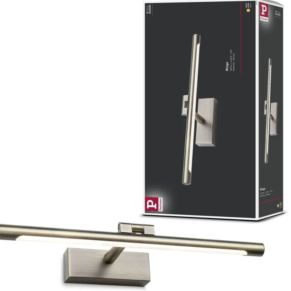 LED-tauluvalaisin Paulmann Mingo, 41.5cm, 3000K, 510lm, 9.5W, antiikkimessinki