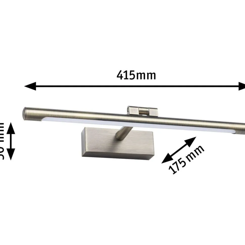 LED-tauluvalaisin Paulmann Mingo, 41.5cm, 3000K, 510lm, 9.5W, antiikkimessinki