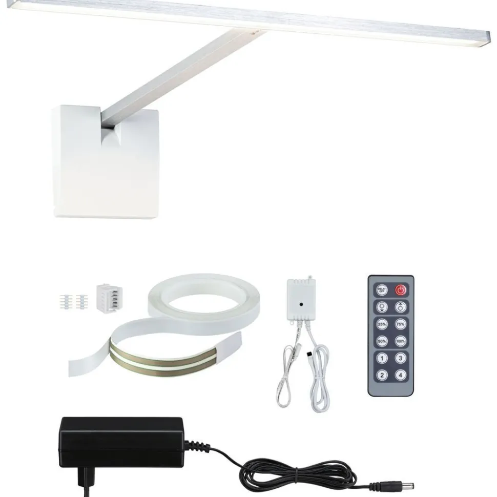 LED-tauluvalaisin Paulmann Xana, 35.3cm, 2700K, 420lm, 230/24V, 5.5W, himmennettävä, harjattu alumiini