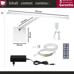 LED-tauluvalaisin Paulmann Xana, 35.3cm, 2700K, 420lm, 230/24V, 5.5W, himmennettävä, harjattu alumiini