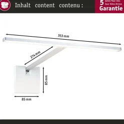 LED-tauluvalaisin Paulmann Xana, 35.3cm, 2700K, 420lm, 24V, 5.5W, himmennettävä, harjattu alumiini