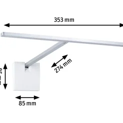 LED-tauluvalaisin Paulmann Xana, 35.3cm, 2700K, 420lm, 24V, 5.5W, himmennettävä, harjattu alumiini