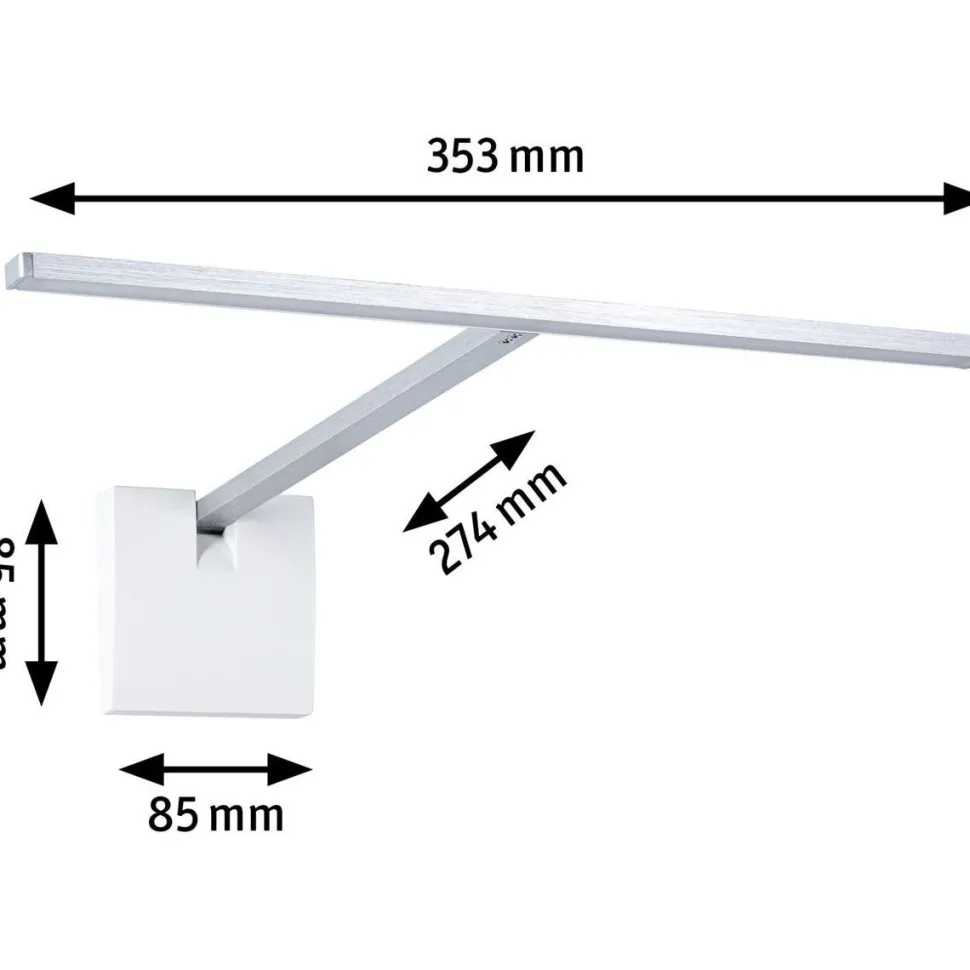 LED-tauluvalaisin Paulmann Xana, 35.3cm, 2700K, 420lm, 24V, 5.5W, himmennettävä, harjattu alumiini