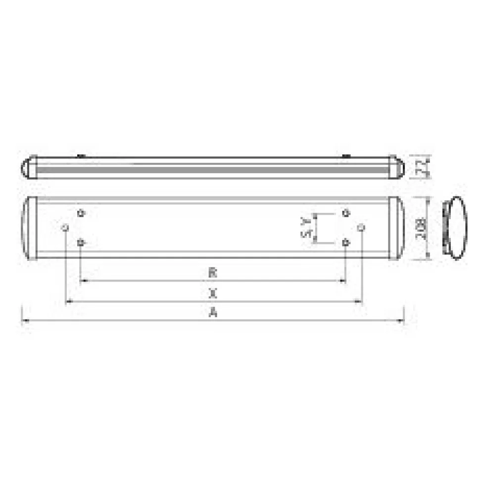 LED-teollisuusvalaisin Airam Keto IP44 1593 mm 51W/840 7300 lm