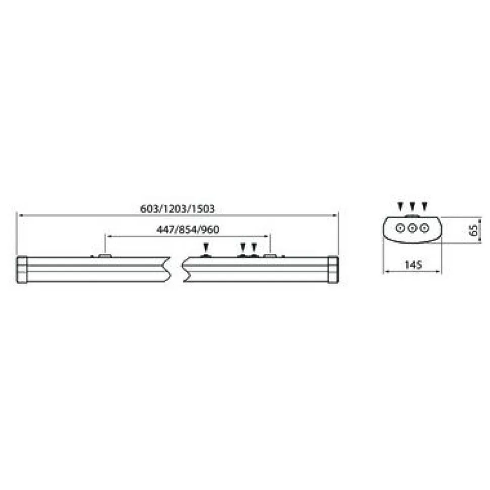 LED-teollisuusvalaisin Airam Optimus tunnistimella, 1200mm, IP44, 45W/830, 4500lm