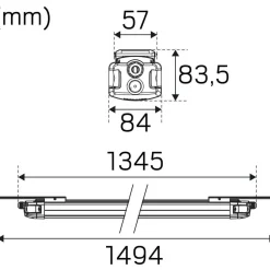 LED-teollisuusvalaisin Hide-a-lite Liteline 1200 IP65 vaaleanharmaa