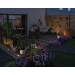 LED-terassivalaisin Paulmann Plug & Shine, Smart Home Zigbee 3.0, IP65, säädettävä värilämpötila, musta