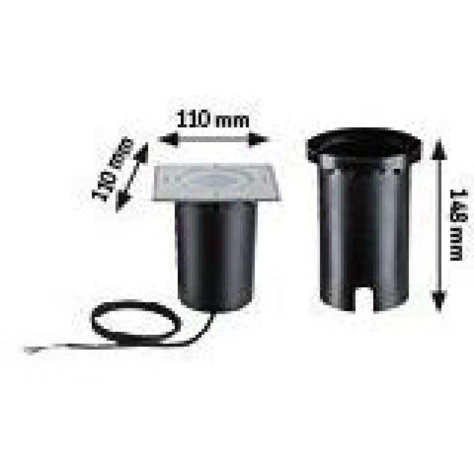 LED-terassivalaisin Paulmann Floor, Smart Home Zigbee 3.0, IP67, 11x11cm, RGBW+, harjattu rauta