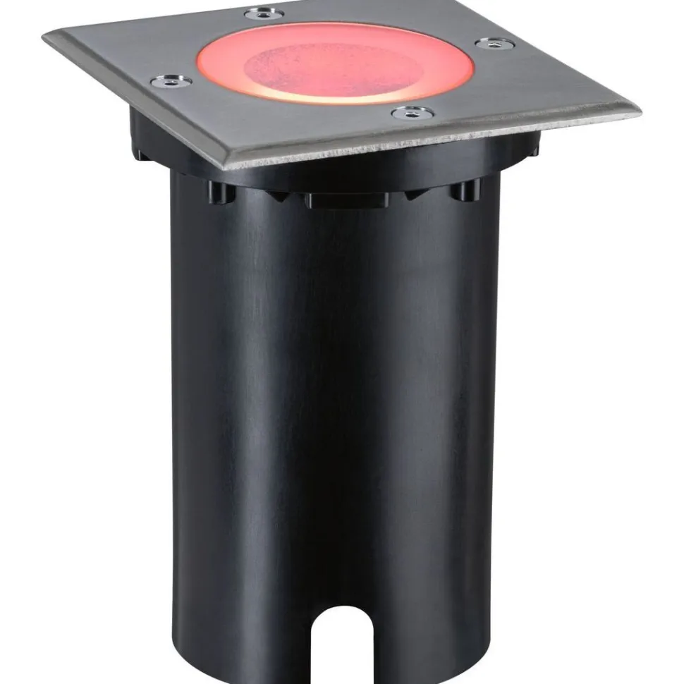 LED-terassivalaisin Paulmann Floor, Smart Home Zigbee 3.0, IP67, 11x11cm, RGBW+, harjattu rauta