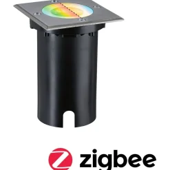 LED-terassivalaisin Paulmann Floor, Smart Home Zigbee 3.0, IP67, 11x11cm, RGBW+, harjattu rauta