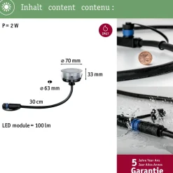 LED-terassivalaisin Paulmann Plug & Shine Floor, Smart Home Zigbee 3.0, IP67, RGBW+, 2W, rst