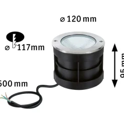 LED-terassivalaisin Paulmann Floor, IP67, 12cm, 3000K, rst