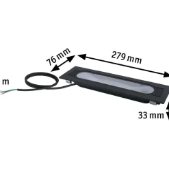 LED-terassivalaisin Paulmann Ito, IP67, 279x76mm, 3000K, antrasiitti