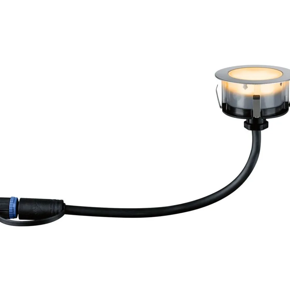 LED-terassivalaisin Paulmann Plug & Shine Floor, IP67, 2200K, 2W, hopea