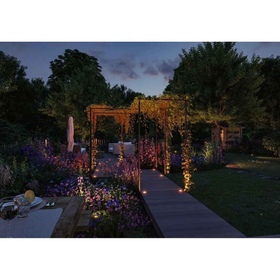 LED-terassivalaisin Paulmann Plug & Shine Floor, IP67, 2200K, 2W, hopea