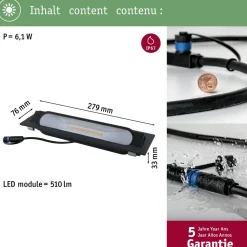 LED-terassivalaisin Paulmann Plug & Shine Ito, 27.9cm, IP67, 3000K, antrasiitti
