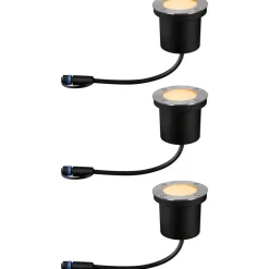 LED-terassivalaisinsarja Paulmann Plug & Shine Floor, IP67, 2200K, 3x4.5W, antrasiitti