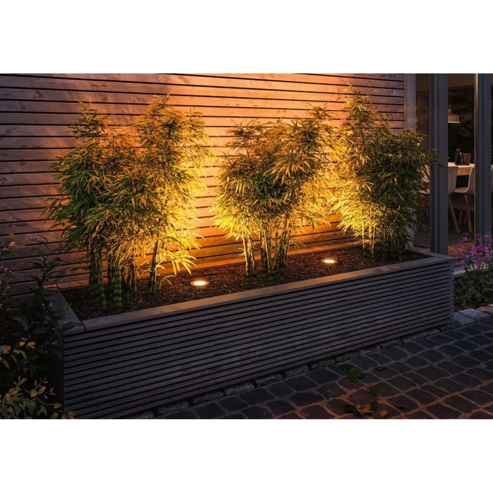 LED-terassivalaisinsarja Paulmann Plug & Shine Floor, IP67, 2200K, 3x4.5W, antrasiitti