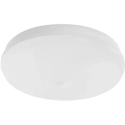 LED-tunnistinvalaisin Airam Lumi II 320, 12W/840, PIR M-S, Ø320x94mm, IP44, valkoinen/opaali