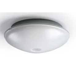 LED-tunnistinvalaisin Ensto AVR254 11W/840 PIR Ø254x95 mm IP54 vaaleanharmaa