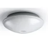 LED-tunnistinvalaisin Ensto AVR254 11W/830 PIR Ø254x95 mm IP54 vaaleanharmaa
