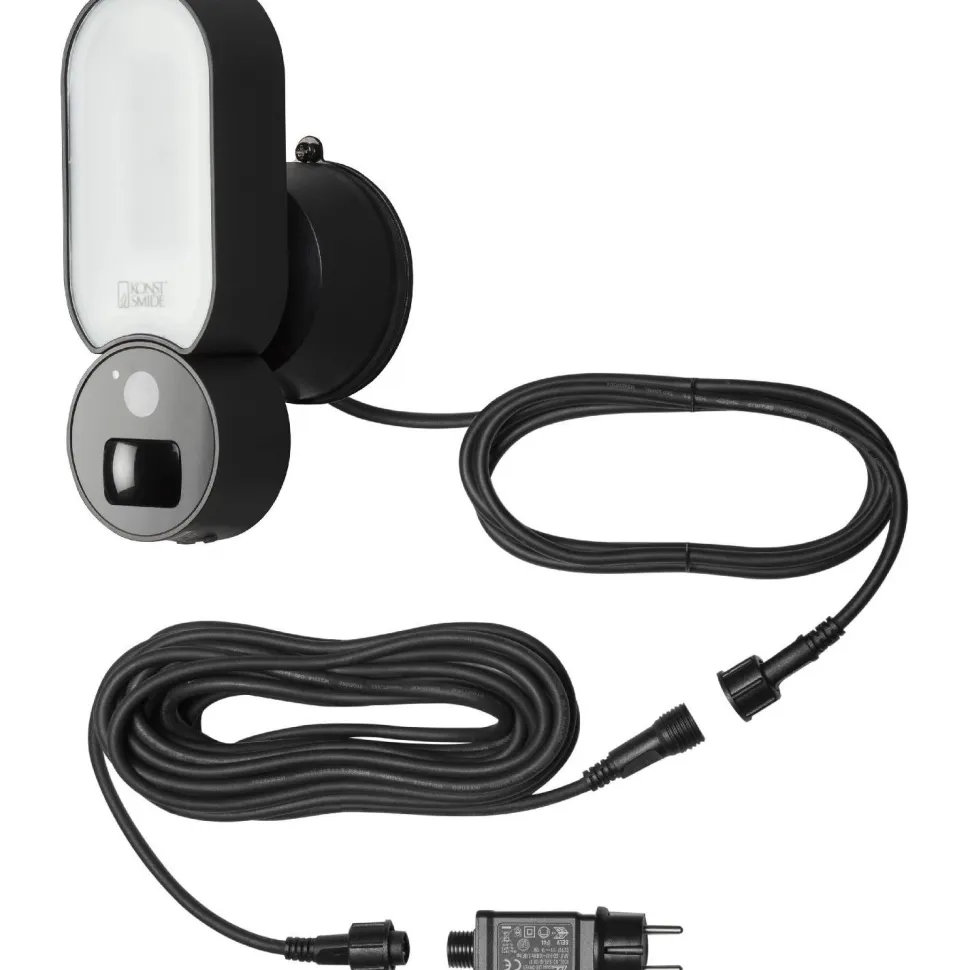 LED-tunnistinvalaisin Konstsmide Smartlight kameralla musta
