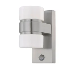 LED-tunnistinvalaisin Eglo Atollari 2x6W 100x230x155 mm IP44 hopea/valkoinen