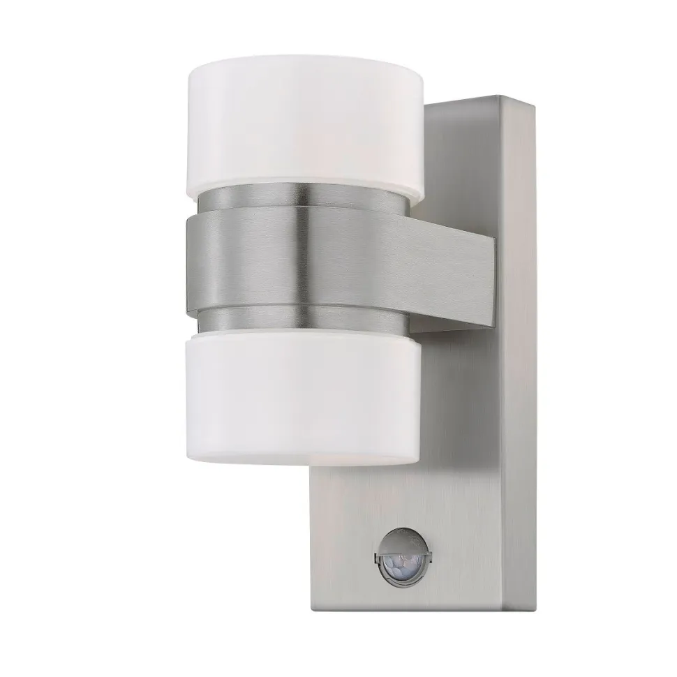 LED-tunnistinvalaisin Eglo Atollari 2x6W 100x230x155 mm IP44 hopea/valkoinen