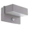 LED-tunnistinvalaisin Eglo Azzinano 2x5.6W 185x115x125 mm IP44 hämäräkytkimellä hopea/valkoinen