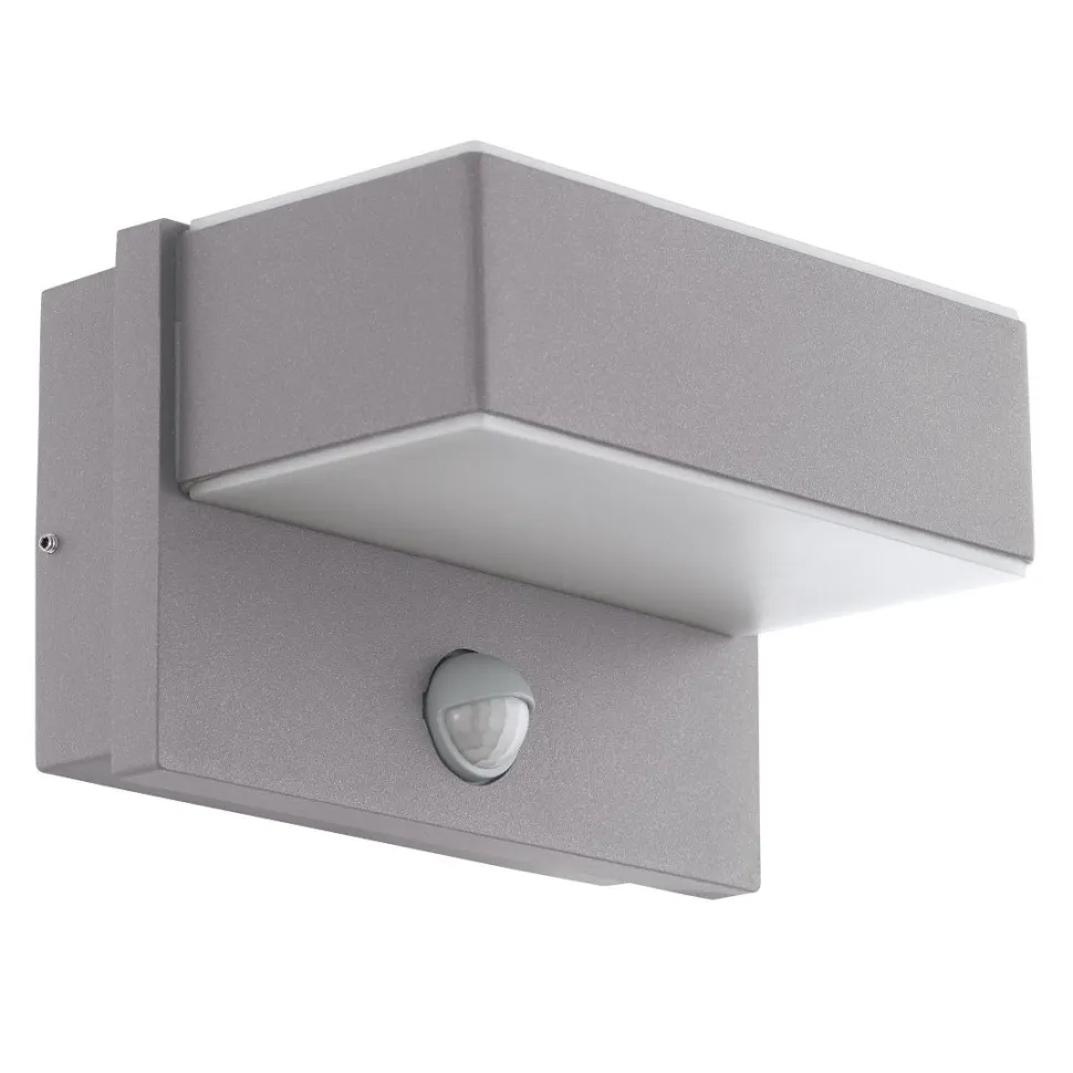 LED-tunnistinvalaisin Eglo Azzinano 2x5.6W 185x115x125 mm IP44 hämäräkytkimellä hopea/valkoinen
