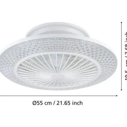 LED-tuuletinvalaisin Eglo Malinska, valkoinen