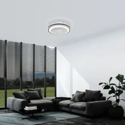 LED-tuuletinvalaisin Eglo Almeria, valkoinen/musta