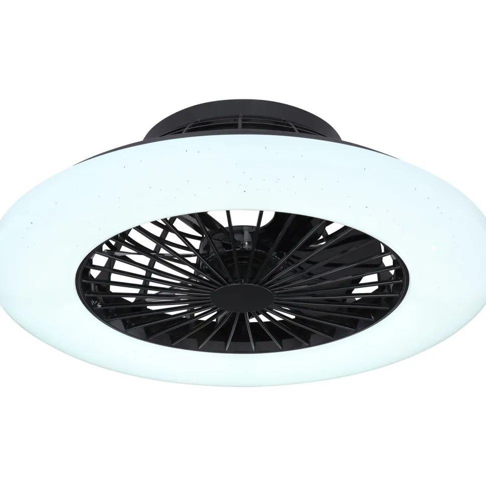 LED-tuuletinvalaisin Globo Travo Ø50cm, 3000-6500K, musta