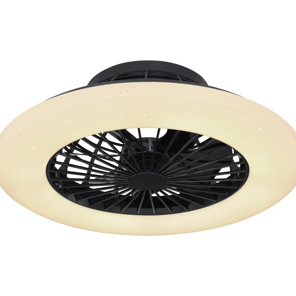 LED-tuuletinvalaisin Globo Travo Ø50cm, 3000-6500K, musta