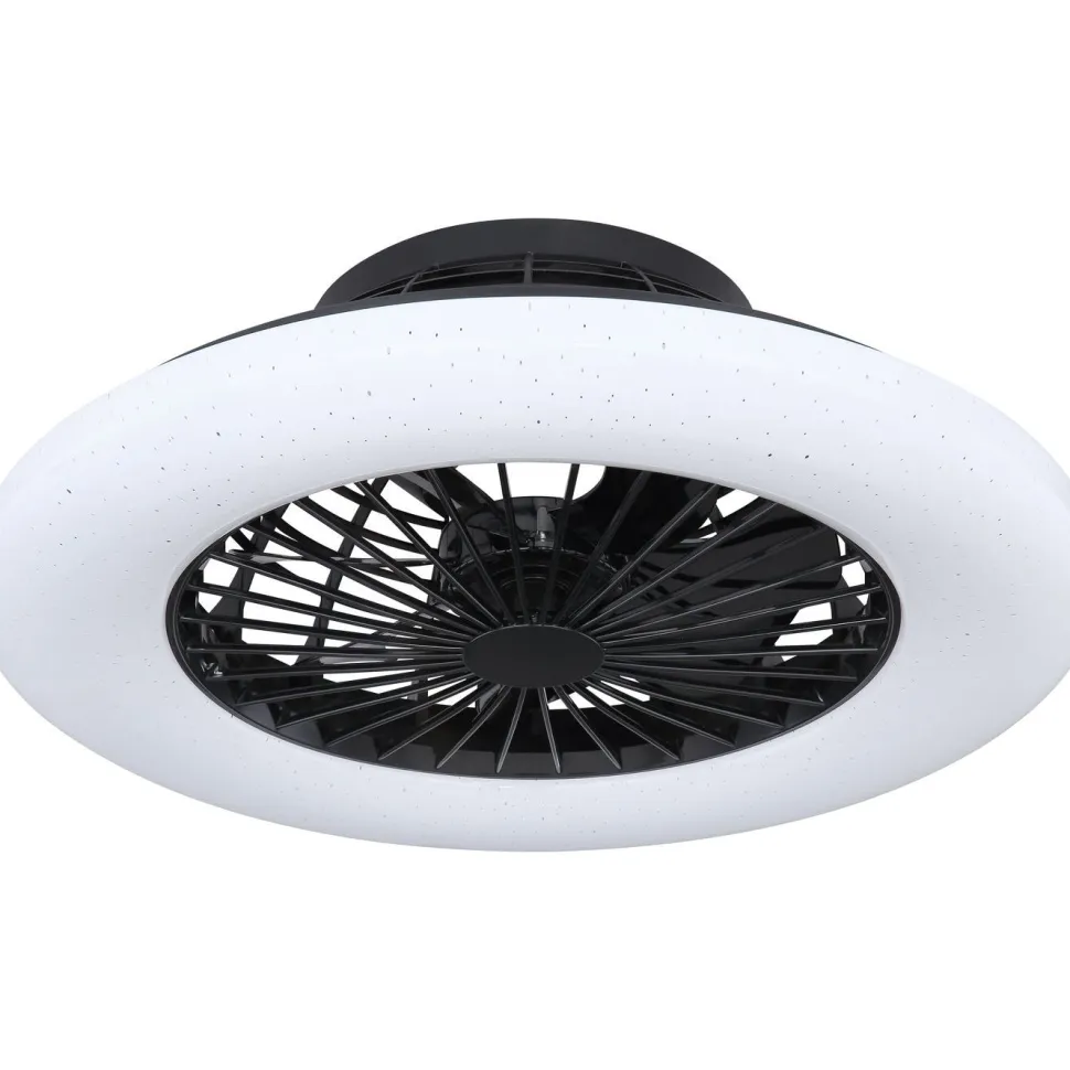 LED-tuuletinvalaisin Globo Travo Ø50cm, 3000-6500K, musta
