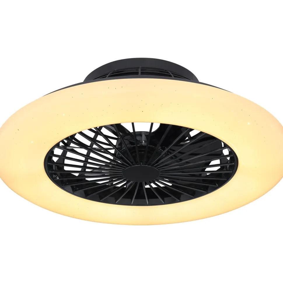 LED-tuuletinvalaisin Globo Travo Ø50cm, 3000-6500K, musta