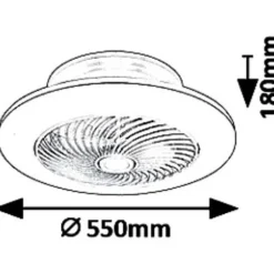 LED-tuuletinvalaisin Rabalux Dalfon CCT 3000-6000K 36W Ø55 cm valkoinen