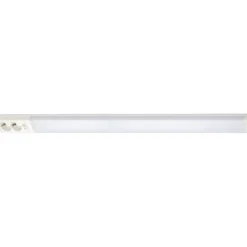 LED-työpistevalaisin Airam Handy 1100, 14W/830/840, 1100x74mm, 2-osainen pistorasia+kytkin, IP21, valkoinen/opaali