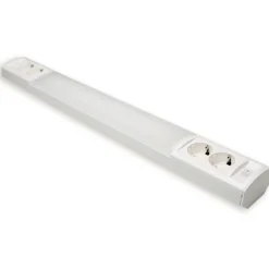 LED-työpistevalaisin Ensto Ami AL124L1460 20W/830/840 1462 mm 2x2-osainen pistorasia + kytkin valkoinen