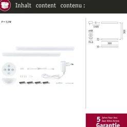LED-työpistevalaisin Paulmann Barreo 300x22mm 3.3W 300lm valkoinen, 2kpl/pkt