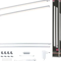 LED-työpistevalaisin Paulmann Inline 350x26mm 3000K 4W 350lm himmennettävä liiketunnistin aloitussarja mattakromi, 2kpl/pkt