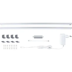 LED-työpistevalaisin Paulmann Inline 350x26mm 3000K 4W 350lm himmennettävä liiketunnistin aloitussarja mattakromi, 2kpl/pkt