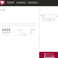 LED-työpistevalaisin Paulmann Inline 350x26mm 3000K 4W 350lm himmennettävä liiketunnistin aloitussarja mattakromi, 2kpl/pkt